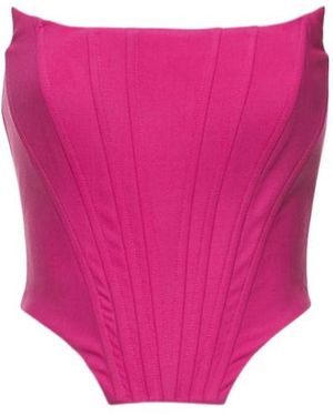 GIUSEPPE DI MORABITO Double Twisted Wool Corset Top - Pink