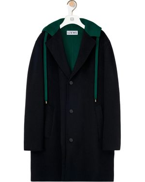 Loewe Hooded Coat - Black
