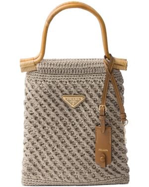 Prada Cotton Crochet Mini-Handbag - Brown