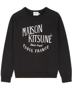 Maison Kitsuné Maison Kitsuné Logo Printed Crewneck Sweatshirt - Blue
