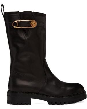 Versace Safety Pin Medium Boots - Black