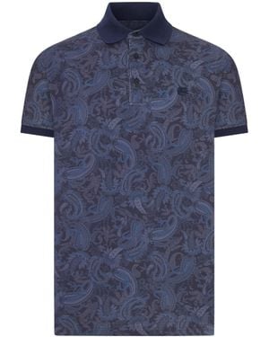 Etro Short-Sleeved Polo Shirt - Blue