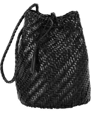 Dragon Diffusion Pompom Double Jump Bucket Bag - Black