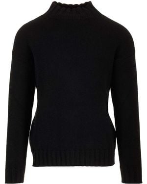 Tagliatore Two-Tone Ribbed Knitted Jumper - Black