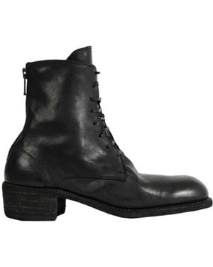 Guidi Lace-Up Ankle Boots - Black