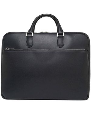 Valextra Leather Briefcase - Black