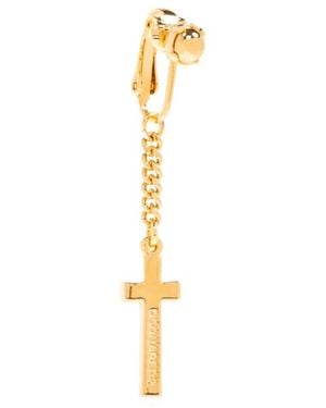 DSquared² Cross Pendant Clip-On Single Earring - White