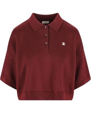 Celine Cropped Polo - Red