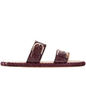 Gabriela Hearst Round-Toe Flat Sandals - Brown
