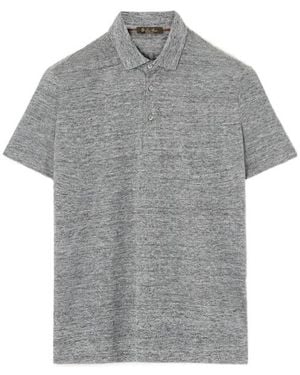 Loro Piana Short-Sleeve Polo Shirt - Grey