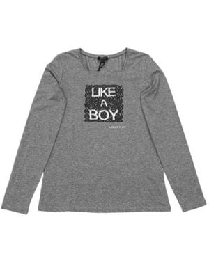 Armani Jeans Logo Long-Sleeved T-Shirt - Gray