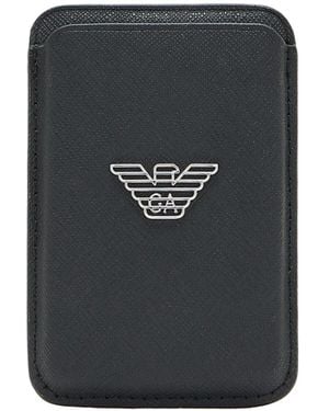Emporio Armani Logo-Plaque Phone Case - Black