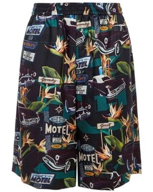 Givenchy Motel Printed Bermuda Shorts - Blue