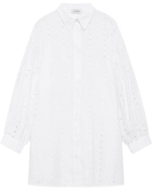 Anine Bing Textured Shirt Dress - White