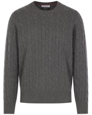 Brunello Cucinelli Cable-Knit Cashmere Jumper - Grey