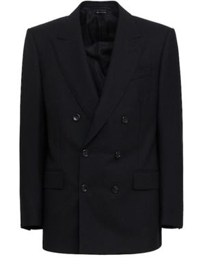 Tom Ford Double Breast Twill Jacket - Black