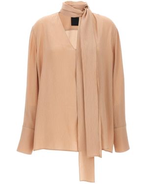Givenchy Pussy Bow Long-Sleeved Blouse - Natural