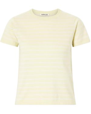 AURALEE Thinstripe Shortsleeve Tee - Natural