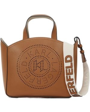 KARL LAGERFELD Small K/Circle Bag - Brown