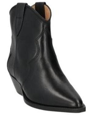 Isabel Marant Petite Denim Leather Ankle Boots - Black