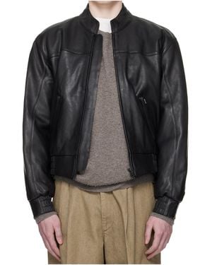 sunflower Zip-Front Elasticated-Cuff Jacket - Black