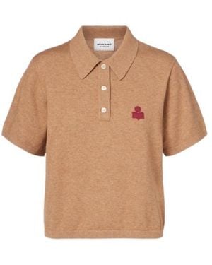 Isabel Marant Althea Cotton And Wool Polo Shirt - Natural