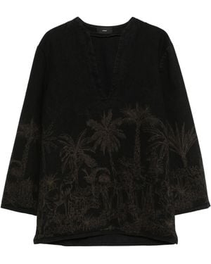 Alanui Jungle Toile De Jouy Blouse - Black