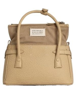 Maison Margiela Logo Patch Top Handle Bag - Natural