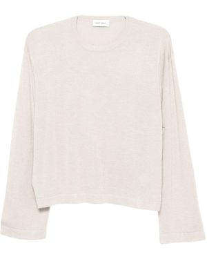 Soft Goat Crew Neck Knitwear - White