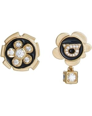 Ferragamo Ferragamo Asymmetrical Charm Gancini Embellished Earrings - Metallic
