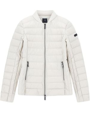 ARMANI EXCHANGE Zipped Hooded Jacket - White
