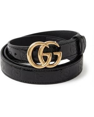 Gucci Gg Marmont Thin Belt - Black