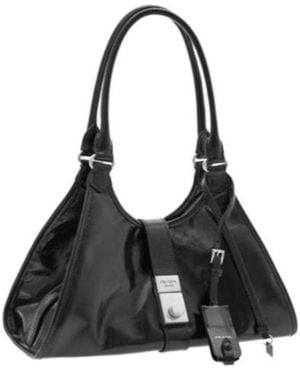 Prada Medium Leather Tote Bag - Black