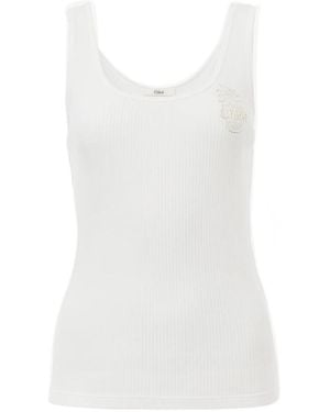 Chloé Chloé Crewneck Tank Top - White