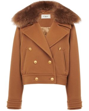 Chloé Double-Breasted Jacket - Brown