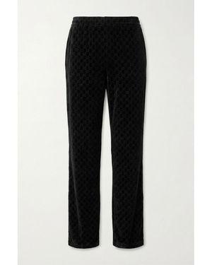Gucci Gg Velvet Devoré Sportswear Pants - Black