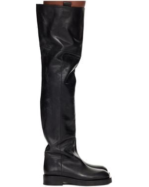 Paris Texas Round-Toe High Boots - Black