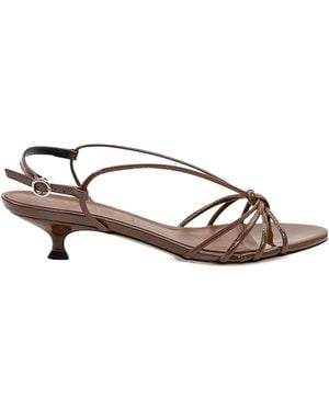 Aeyde Amara Knotted Strap Buckle-Fastened Sandals - Brown