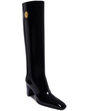 Saint Laurent Square-Toe Tall Boots - Black