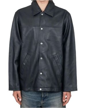 sunflower Buttoned Leather Jacket - Black