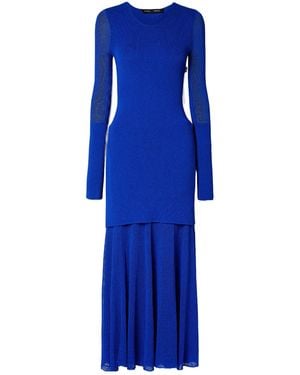 Proenza Schouler Layered Knitted Maxi Dress - Blue