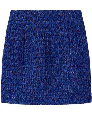 Alessandra Rich Sequined Tweed Mini Skirt - Blue