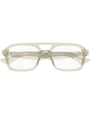 Saint Laurent Eyewear Pilot Frame Glasses - White