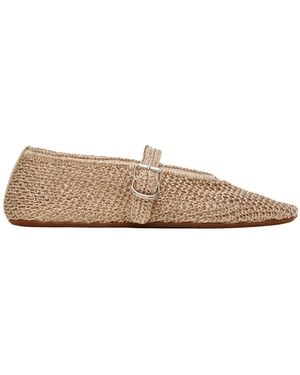 Alaïa Alaïa Buckled Knitted Ballet Flats - Brown