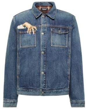 Undercover Beaded Denim Jacket - Blue