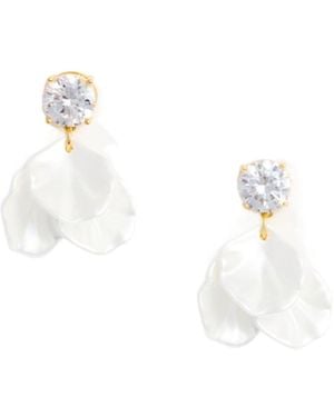 Self-Portrait Crystal Petal Earrings - White