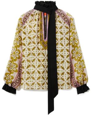 La DoubleJ Cerere Ruffled High-Neck Blouse - Yellow