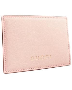 Gucci Card Case With Lettering - Pink