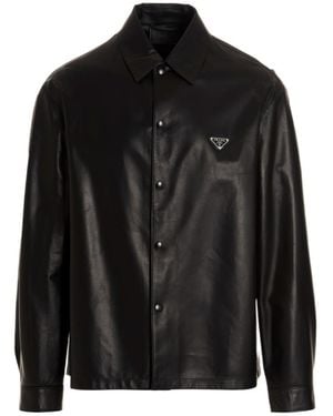 Prada Nappa Leather Shirt - Black