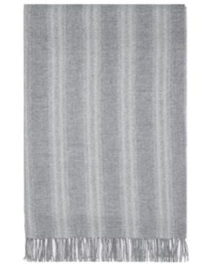 Brunello Cucinelli Striped Fringed Edge Scarf - Grey